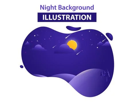 Abstract Landscape Background Vector Illustration, Night background illustrat Stock Illustration