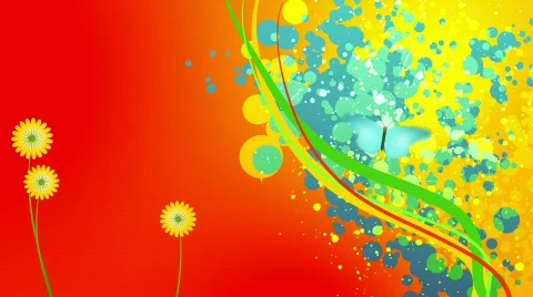 Abstract landscape with butterfly  Stock Footage 677633