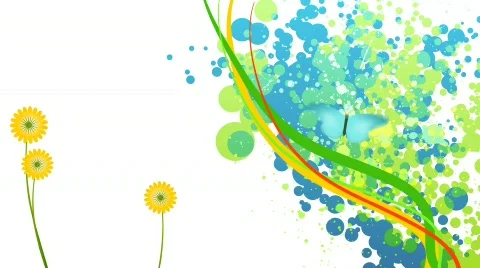 Abstract landscape with butterfly  Stock Footage 677642