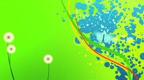 Abstract landscape with butterfly  Stock Footage 677701