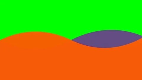 Abstract landscape composition with vibrant orange hills and green sky Stock Footage 340267318