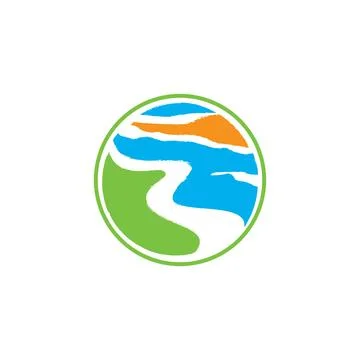 Abstract landscape design for element design Stock Illustration