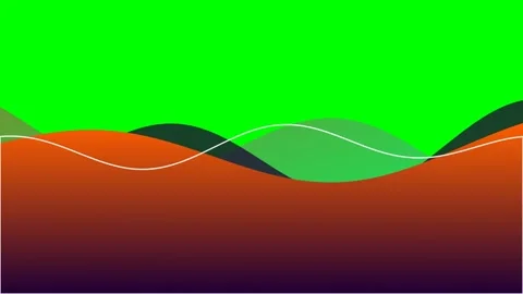 Abstract landscape design with vibrant orange hills and bright green sky Video stock 340901702