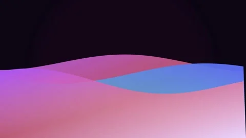 Abstract landscape featuring soft rolling hills in pink and blue tones Video stock 338310005