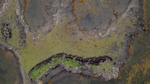 Abstract Landscape Geothermal Top Down Coast Island West Fjords Iceland Stock Footage 258481389
