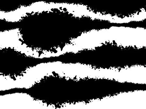 Abstract landscape ink hand drawn illustration. Black and white ink winter Stock Illustration