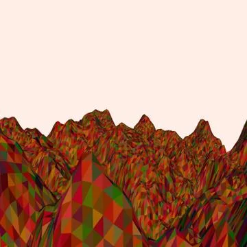 Abstract landscape. Mountain surface. Polygonal vector colorful illustration. Иллюстрация