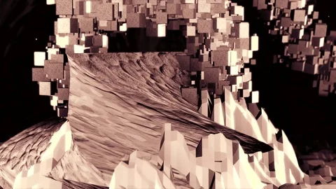 Abstract Landscape  with Particles Stock-Footage 96279945