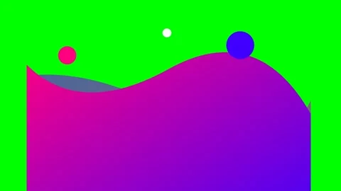 Abstract landscape with pink and blue gradient waves on a bright green field Vídeos de archivo 340901482