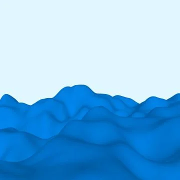 Abstract landscape. Wave surface. 3d Vector illustration. 스톡 일러스트