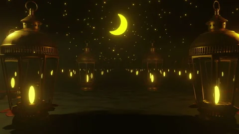 Abstract Lantern Night Background (Loop) Vídeo Stock 192390133