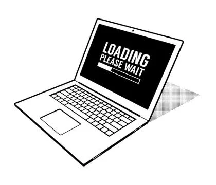 Abstract laptop is loading 3d vector illustration Stock Illustration