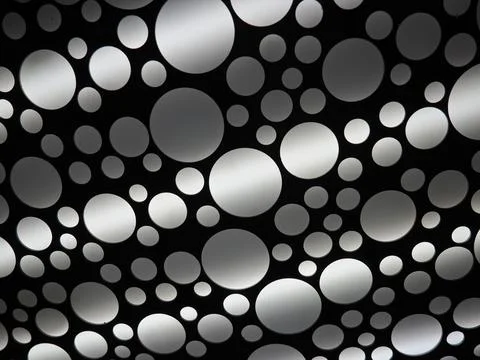 Abstract large and small white and gray circles. Abstract light strips. The t Foto stock