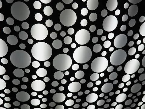 Abstract large and small white and gray circles. Abstract light strips. The t Foto stock