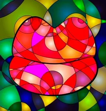 Abstract large colored lips Stock Illustration