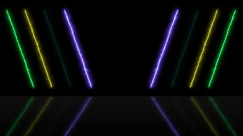 Abstract laser animation with neon background and multicolored rays of light. Stock Footage 288297696