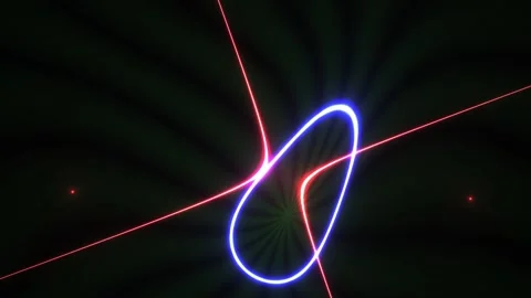 Abstract Laser Light Show Featuring Dynamic Geometric Shapes and Glowing Ne.. Stock Footage 341796135