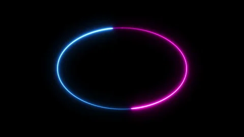 Abstract laser neon light oval frame video footage background. Stock Footage 252717446