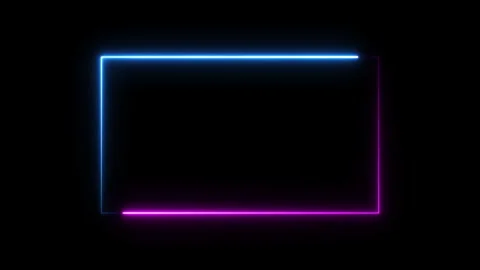 Abstract laser neon light rectangular frame video footage background. Stock Footage 252717406