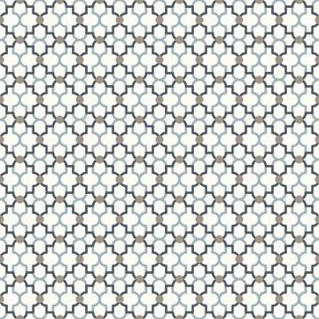 Abstract lattice pattern with dots and quatrefoil shapes. Stock Illustration