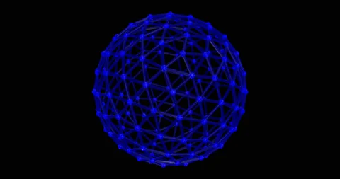 Abstract lattice sphere on transparent background Stock Footage 88984722