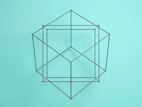 Abstract lattice wire-frame structure Stock Illustration