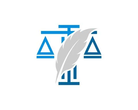 Abstract law scale with feather inside Stock Illustration