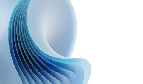 Abstract layered background with wavy curvy shapes. Blue bended multi layers Illustrazione stock