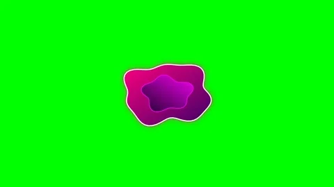 Abstract layered blob shape with gradient colors on a green screen background Stock Footage 340266143
