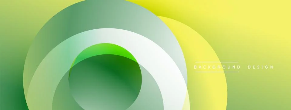 Abstract layered circles create vibrant gradient effect. Yellow, green, white 스톡 일러스트