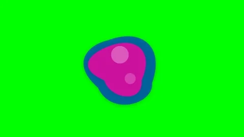 Abstract layered circles with pink and blue shapes on a bright green backgrou Video stock 340266369