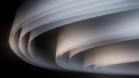 Abstract Layered Concentric Ring Light with Warm Cool Tones on Dark Background Stock Footage 336334325