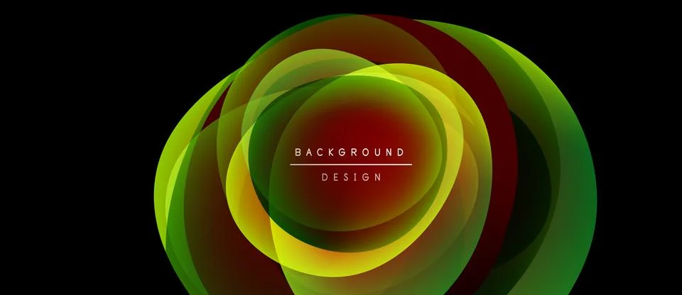 Abstract layered design. Concentric circles, vibrant colors, dynamic composition Stock Illustration