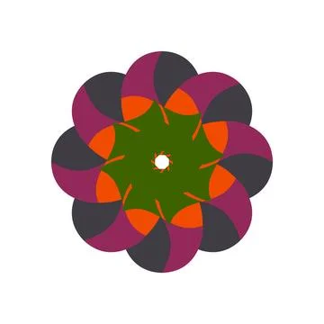 Abstract Layered Floral Circular Pattern Stock Illustration
