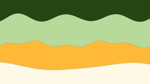 Abstract layered landscape combines deep green mint and golden waves creating a Stock Illustration