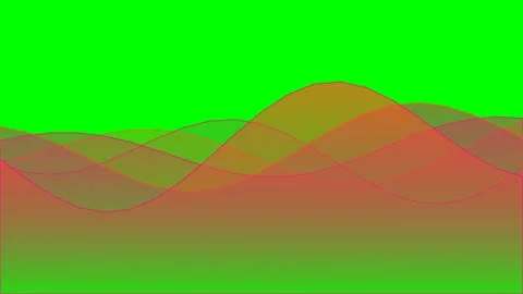 Abstract layered landscape with rolling orange hills against green sky 스톡 동영상 340268413