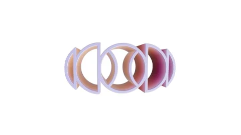 Abstract layered metallic circular ring shapes rotating on black 4K 스톡 동영상 339638522