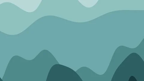 Abstract layered mountain landscape features soft teal blue waves and Stock Illustration