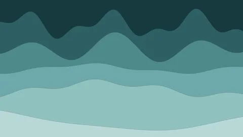 Abstract layered ocean waves feature deep teal and soft blue tones creating a Illustrazione stock