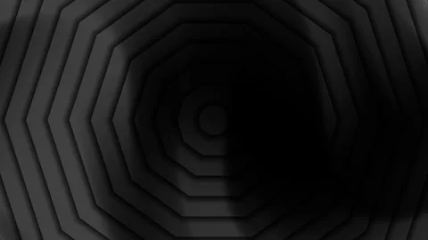 Abstract Layered Octagon Shape Dark Gray Tones Graphic Element	 Stock Footage 320084005