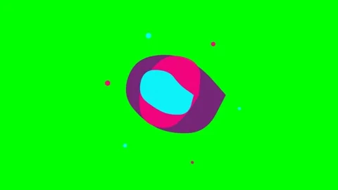 Abstract layered organic shape against a vibrant solid green background Video stock 341824127