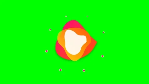 Abstract layered organic shape design on a vibrant chroma key green backgroun Stock-Footage 340267400