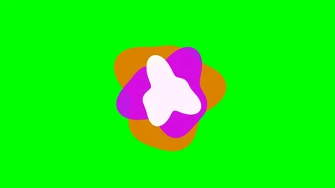 Abstract layered organic shapes in white pink and orange on green background Stock Footage 340904965