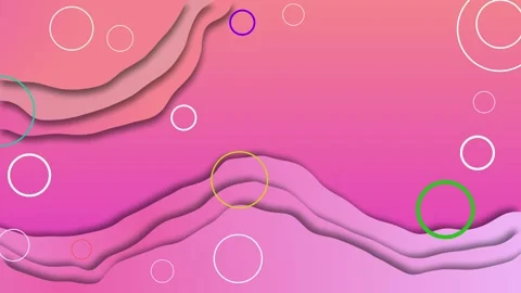 Abstract layered paper background with flowing waves and simple circles ani.. Stock Footage 336749978