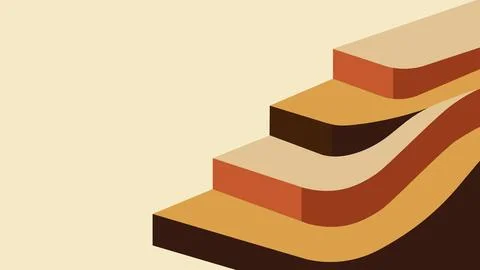 Abstract Layered Paper Background with Flowing 3D Shapes Stock Illustration