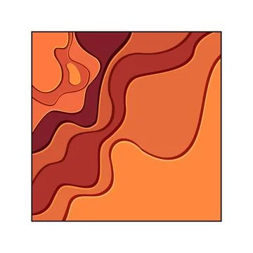 Abstract layered paper cut waves background Stock Illustration