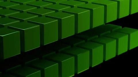 Abstract layered perspective of green cube formations Stock Illustration