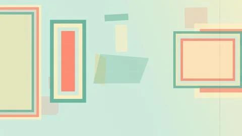 Abstract layered picture frames in pastel teal, peach and mint create a cal.. Stock-Illustration