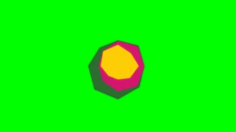 Abstract layered polygon shapes in vibrant yellow pink and dark green colors Stock Footage 340905175