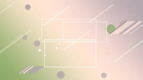Abstract layered rectangles with pastel lines and floating dots appear on a.. 스톡 일러스트